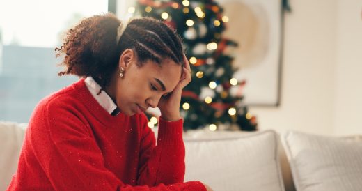 Woman sad during the holidays